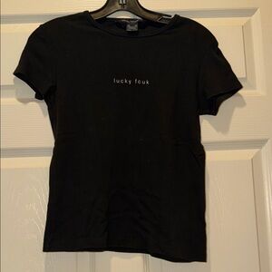 French Connection Black Short Sleeve Tee